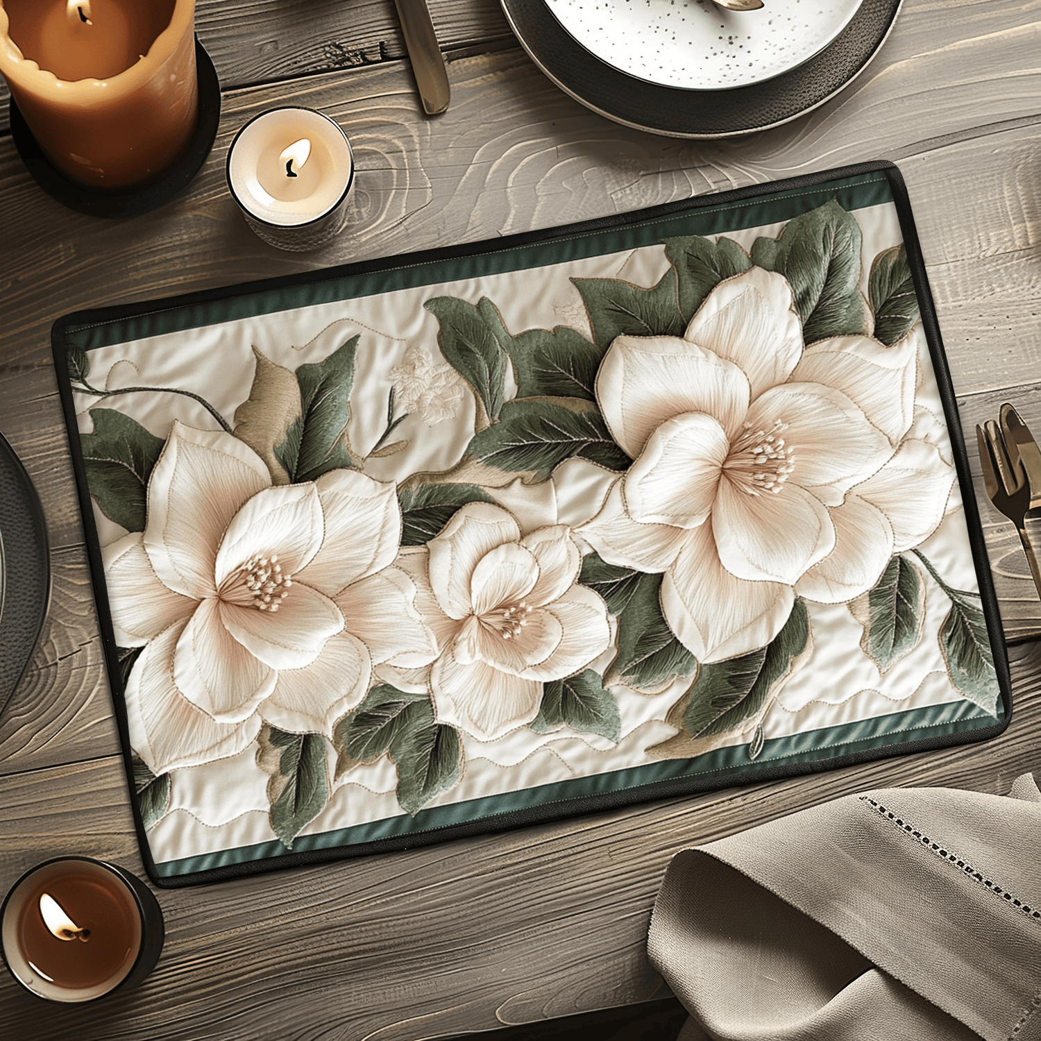 Delicate Bloom Quilted Place Mat NCU0VH3445