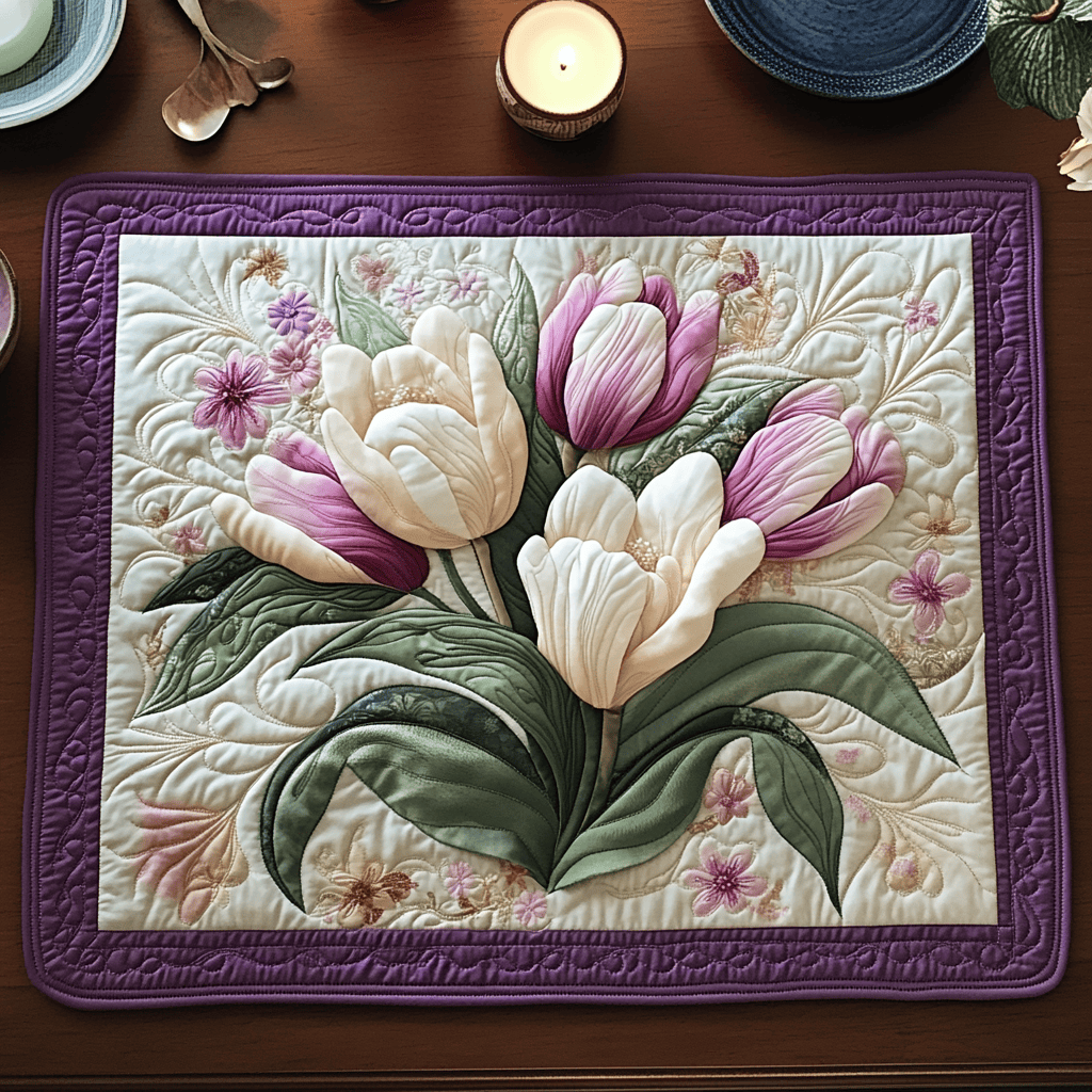 Tulip Bloom Quilted Place Mat NCU0VH3386