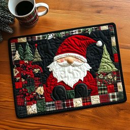 Santa Joyful Evening Quilted Placemat NCU0NT828