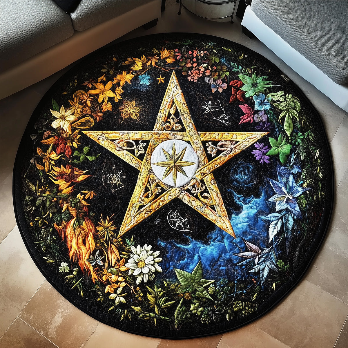 Spellbound Star Quilted Round Mat NCU0PT3370