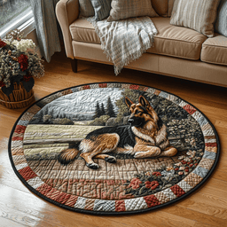 Loyal Guardian Quilted Round Mat NCU0DV4371