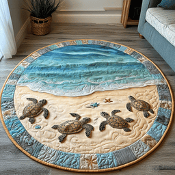 Coral Cove Turtle Quilted Round Mat NCU0DK1147