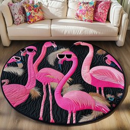 Pink Glamour Quilted Round Mat NCU0NT4943