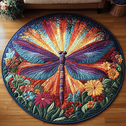 Dragonfly Dreams Quilted Round Mat NCU0DV4664