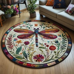 Garden Breeze Quilted Round Mat NCU0PT3887