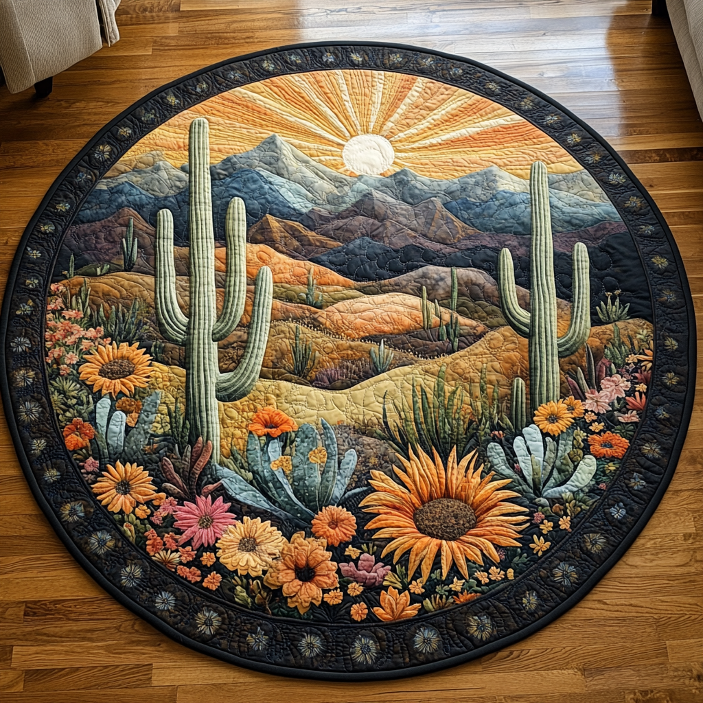 Oasis in Bloom Quilted Round Mat NCU0DV5111