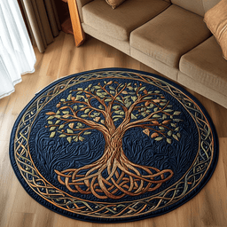 Midnight Grove Quilted Round Mat NCU0NT3459