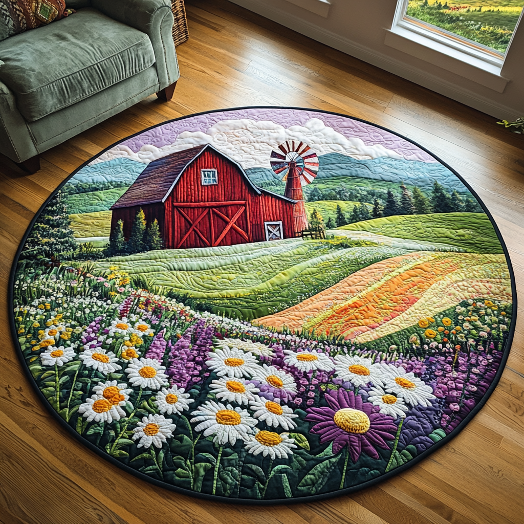 Barnyard Bliss Quilted Round Mat NCU0DV4856