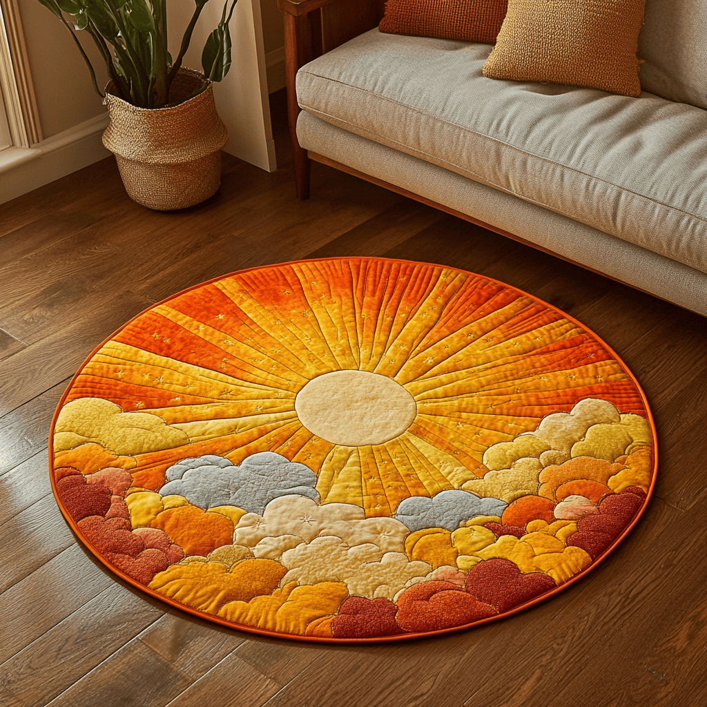 Bright Horizon Quilted Round Mat NCU0DK4660