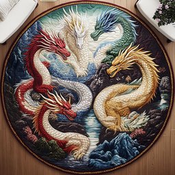 Dragons Breath Quilted Round Mat NCU0PT5585