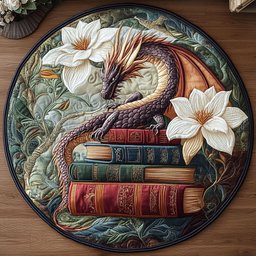 Enchanted Dragon Quilted Round Mat NCU0PT5587