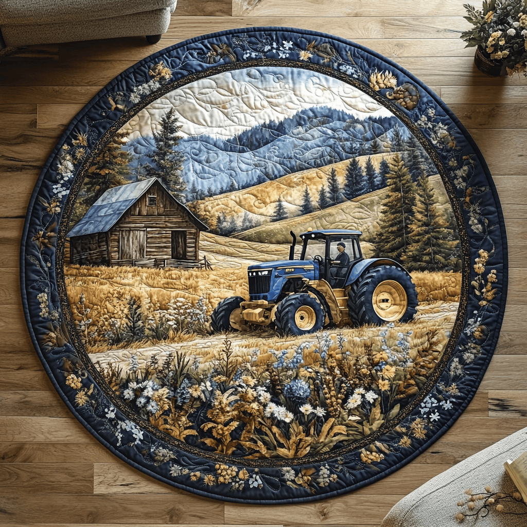 The Plowing Power Quilted Round Mat NCU0DV4693