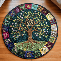 Blossoming Roots Quilted Round Mat NCU0NT3462