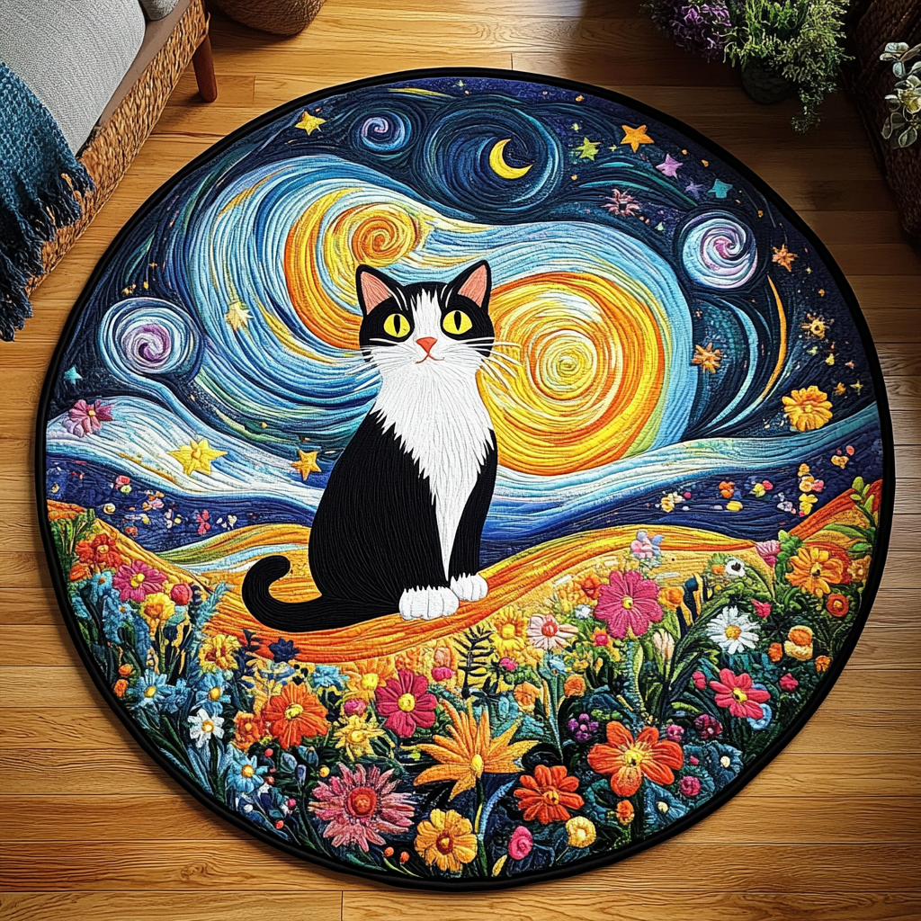 Cat Cozy Corner Quilted Round Mat NCU0PD911