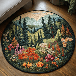 Woodland Serenity Quilted Round Mat NCU0DV5140