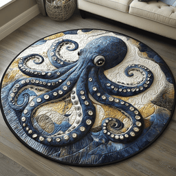 Octopus Quilted Round Mat NCU0VT128