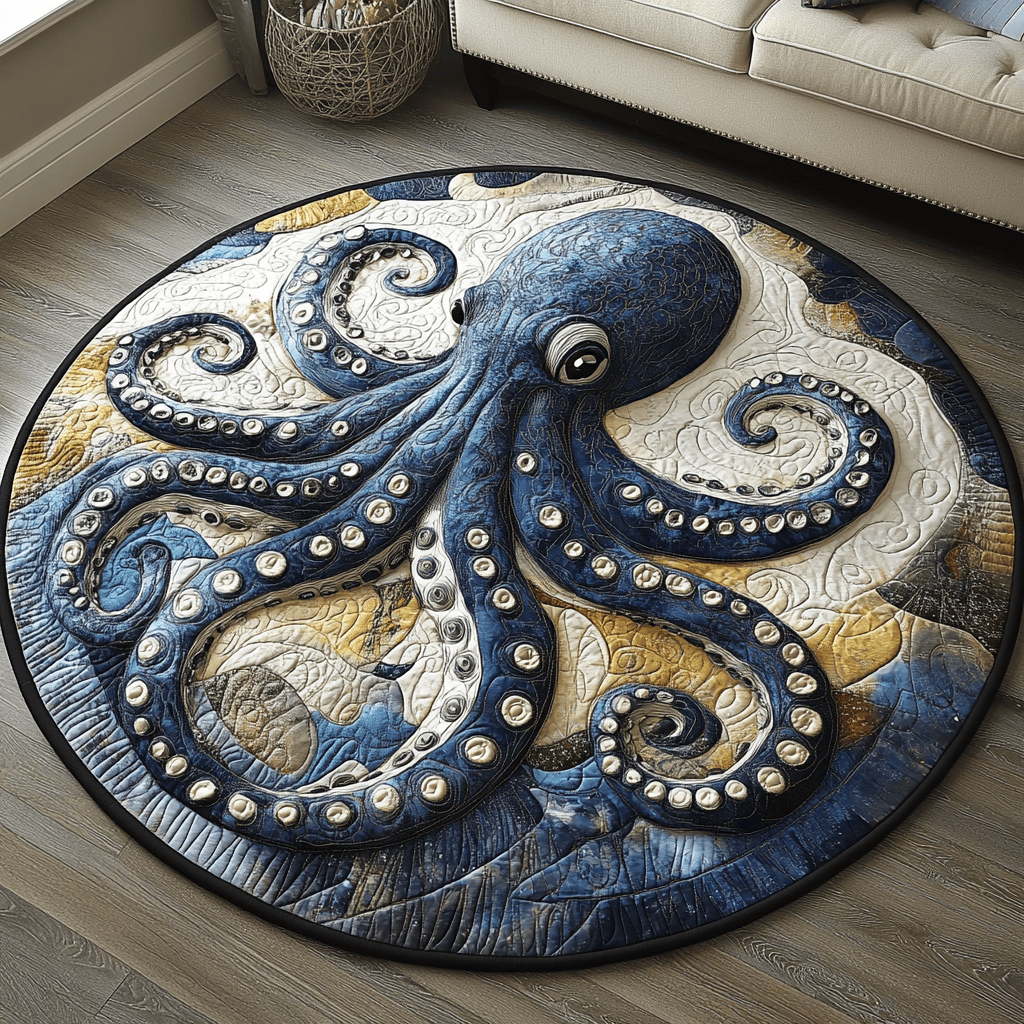 Octopus Quilted Round Mat NCU0VT128