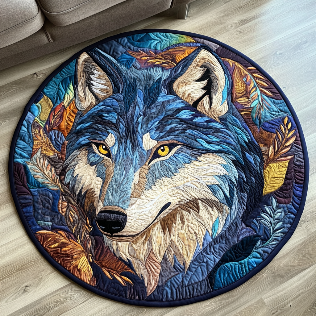Wild Howl Quilted Round Mat NCU0DK6709