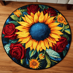 Golden Glory Quilted Round Mat NCU0DV1020