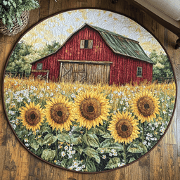 Sunflower Farm Quilted Round Mat NCU0VH4908