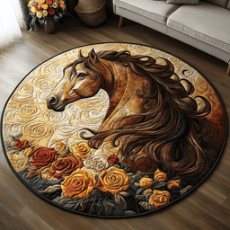 Horse Beauty Quilted Round Mat NCU0DV5267