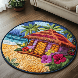 Beach Oasis Quilted Round Mat NCU0VH4798