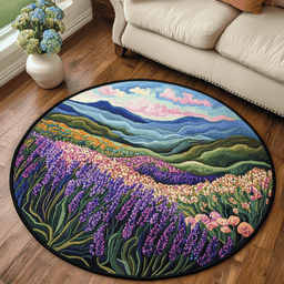 Purple Essence Quilted Round Mat NCU0DK6944