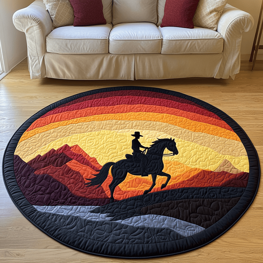 Prairie Ride Quilted Round Mat NCU0DK7142