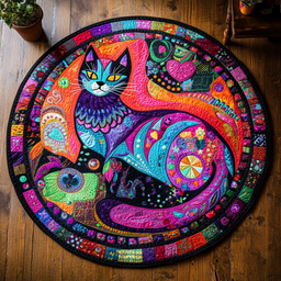 Whiskers And Paws Quilted Round Mat NCU0PD903