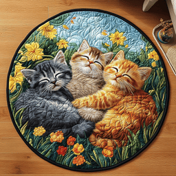 Cuddly Kitten Quilted Round Mat NCU0VH4614
