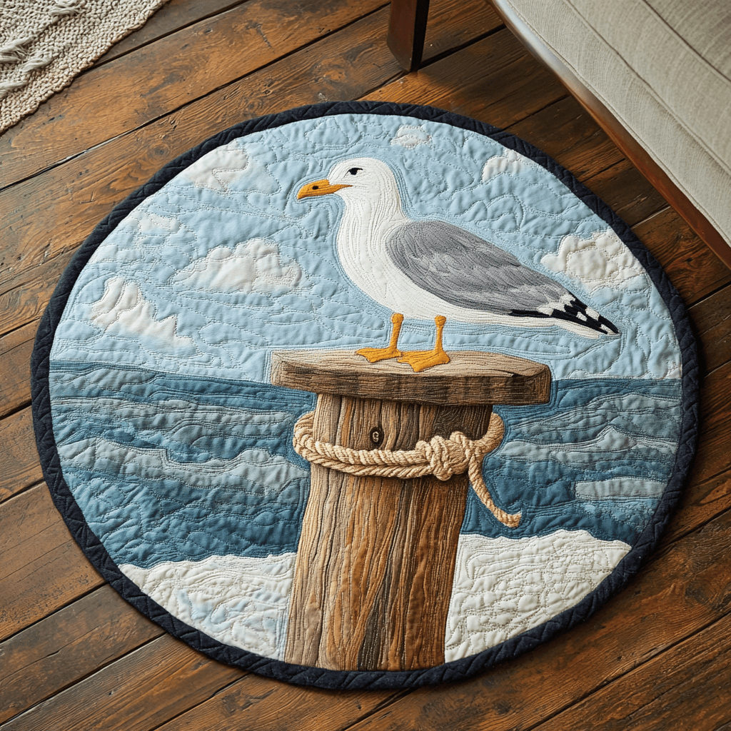 Coastal Flight Quilted Round Mat NCU0DK6746