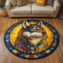 Forest Hunt Quilted Round Mat NCU0DK6713
