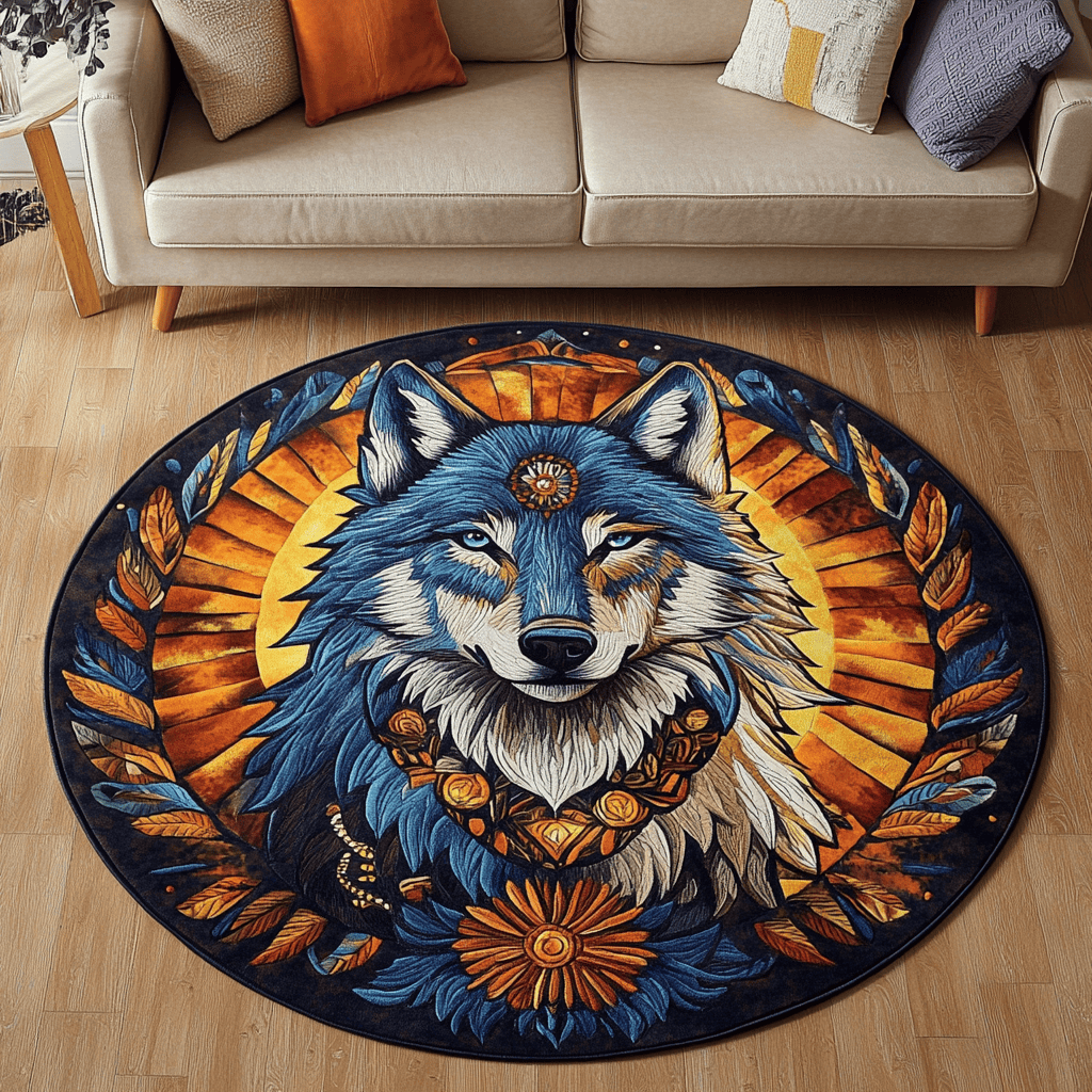 Moonlit Path Quilted Round Mat NCU0DK6714