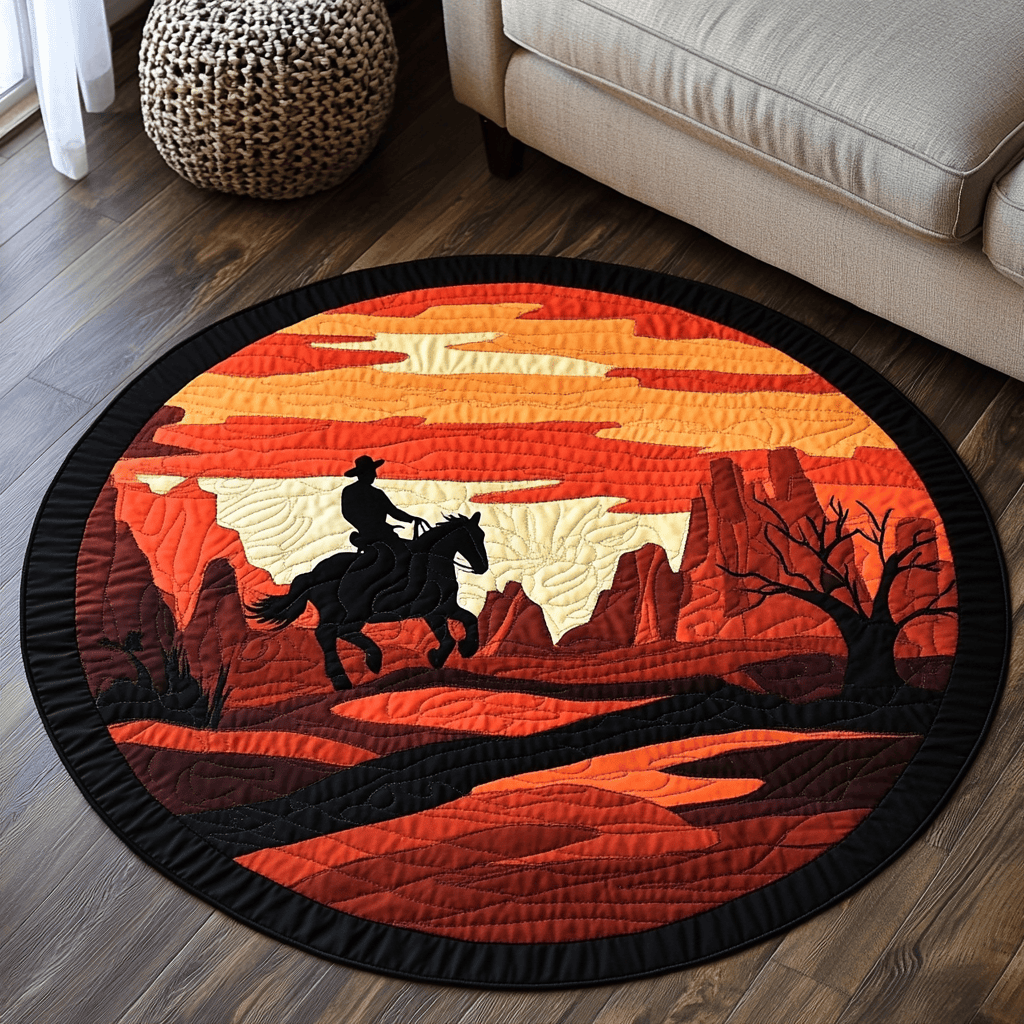 Rodeo Spirit Quilted Round Mat NCU0DK7139