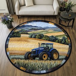 Tractor Pathway Quilted Round Mat NCU0PT6373