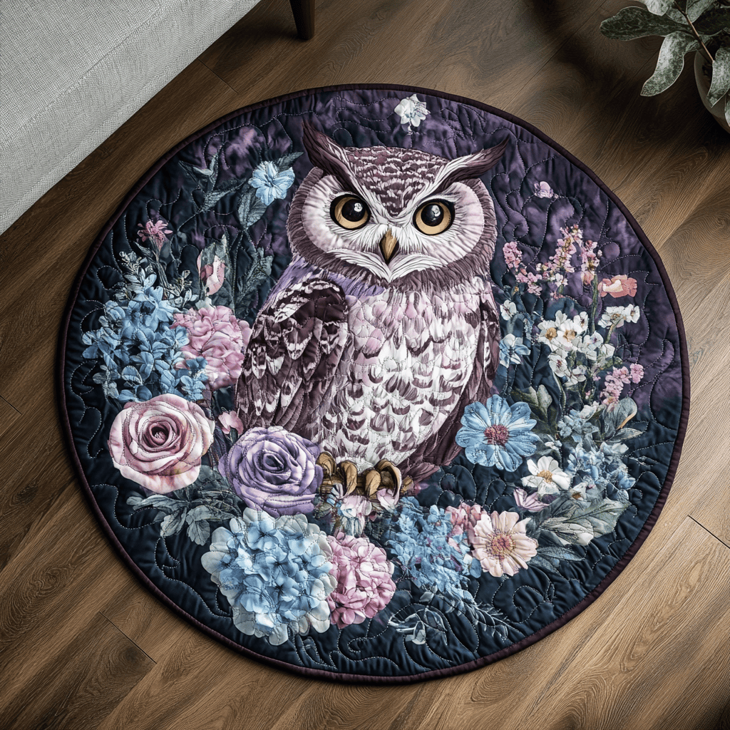 Mystic Owl Quilted Round Mat NCU0VH4779