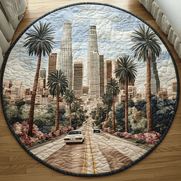 Los Angeles Bliss Quilted Round Mat NCU0DV5198