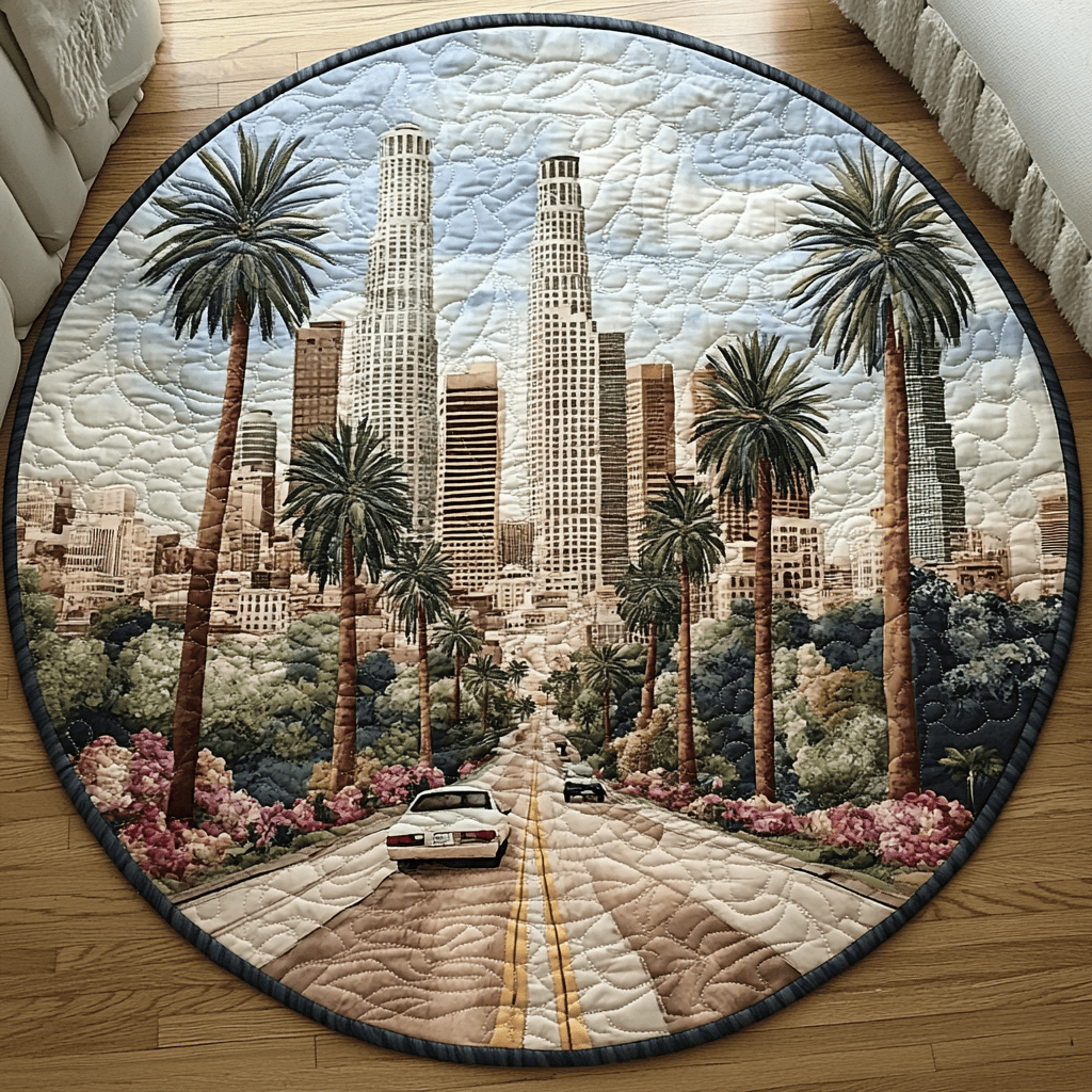 Los Angeles Bliss Quilted Round Mat NCU0DV5198