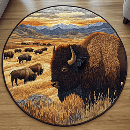 Bison Majesty Quilted Round Mat NCU0VH4507