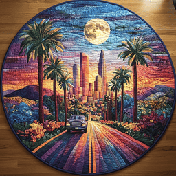 Los Angeles Dreams Quilted Round Mat NCU0DV5193
