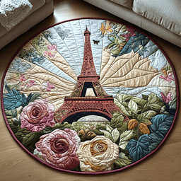Eiffel Elegance Quilted Round Mat NCU0DV5153