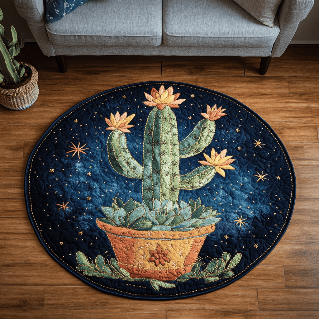 Oasis Green Quilted Round Mat NCU0DK6908