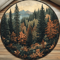 Golden Forest Quilted Round Mat NCU0DV5406