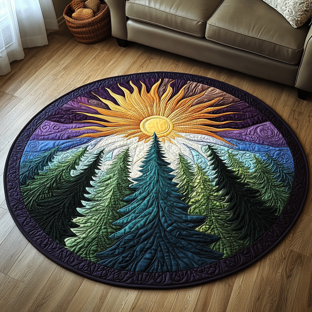Woodland Whispers Quilted Round Mat NCU0DV5135