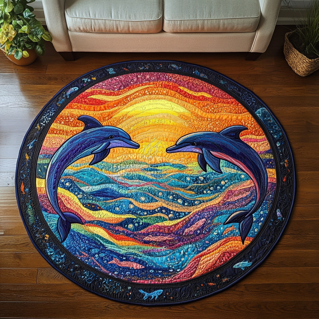 Wave Rider Quilted Round Mat NCU0DK6978
