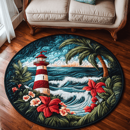 Coastal Bloom Quilted Round Mat NCU0VH4663