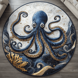 Octopus Dance Quilted Round Mat NCU0DV5247