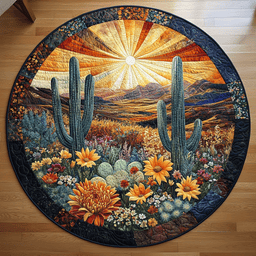 Spikes of Serenity Quilted Round Mat NCU0DV5107