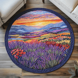 Violet Bloom Quilted Round Mat NCU0DK6943