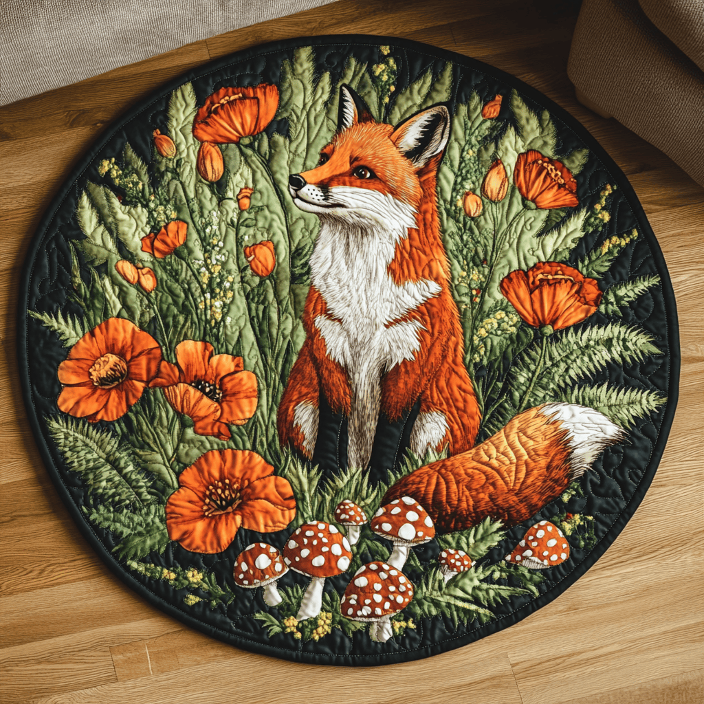 Fox Meadow Quilted Round Mat NCU0VH4880